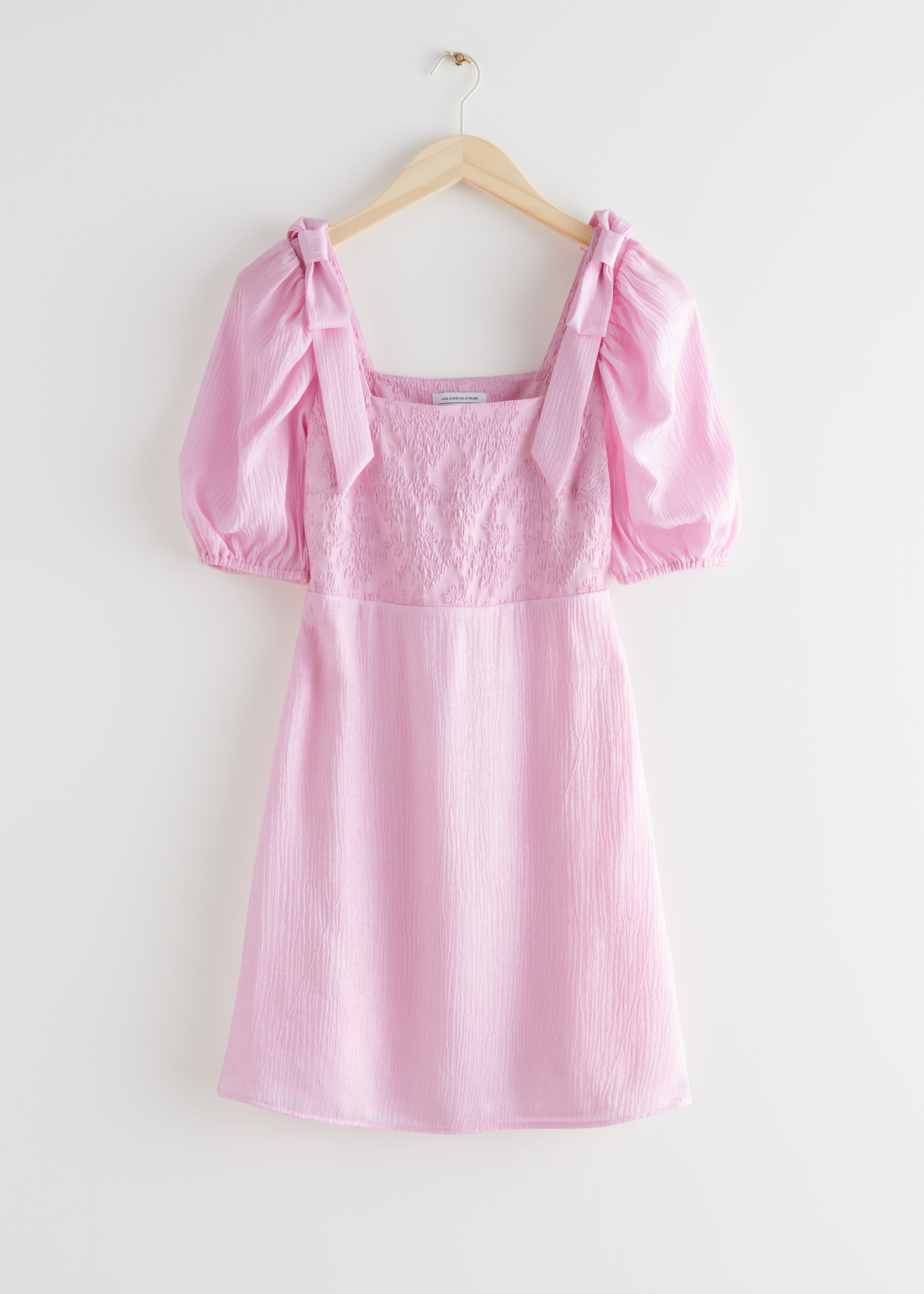 Fitted Puff Sleeve Mini Dress Pink Pink ...